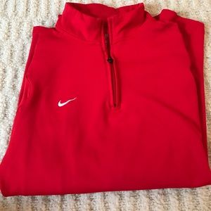 Red Nike half zip jacket